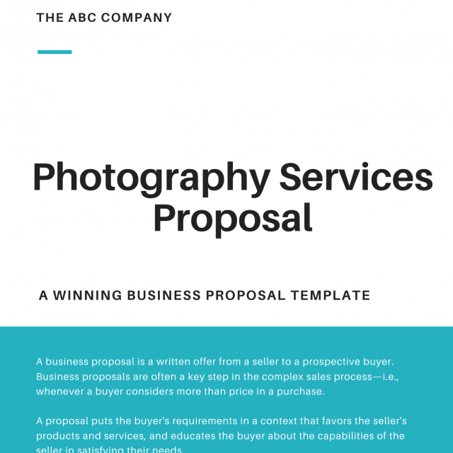 Photography Services Proposal Template
