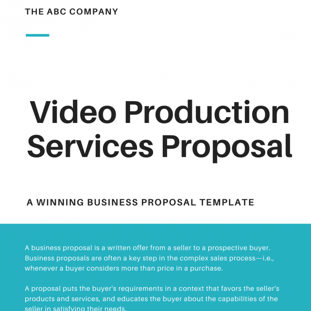 Video Production Services Proposal Template