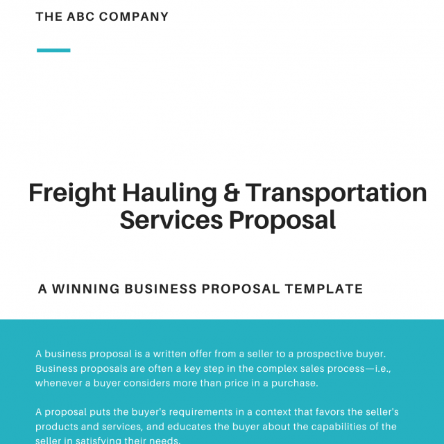 Freight Hauling and Transportation Services Proposal Template