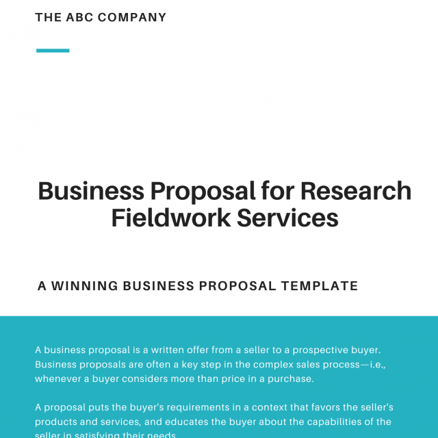 Business Proposal Template for Research Fieldwork Services