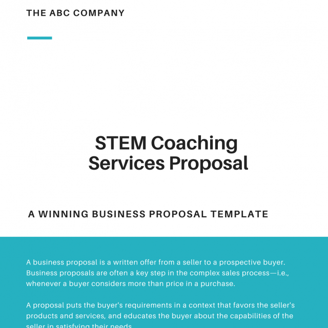 STEM Coaching Services Proposal Template