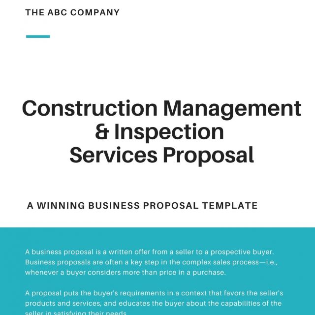 Construction Management and Inspection Services Proposal Template