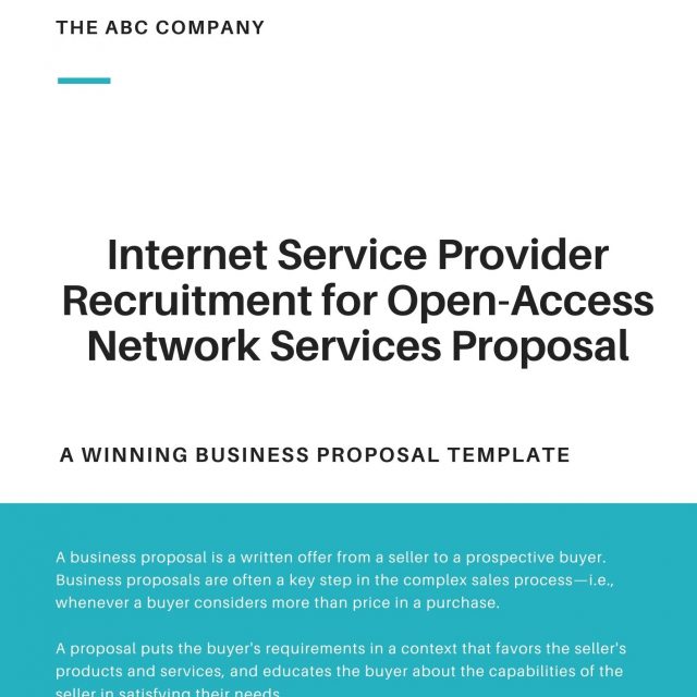 Internet Service Provider Recruitment for Open-Access Network Services Proposal