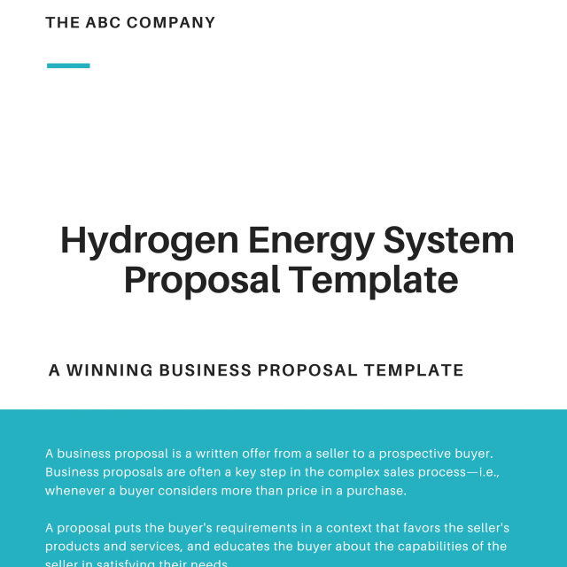 Hydrogen Energy System Proposal Template