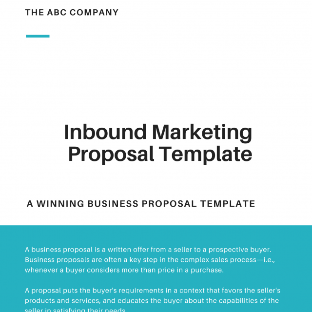 Inbound Marketing Proposal Template