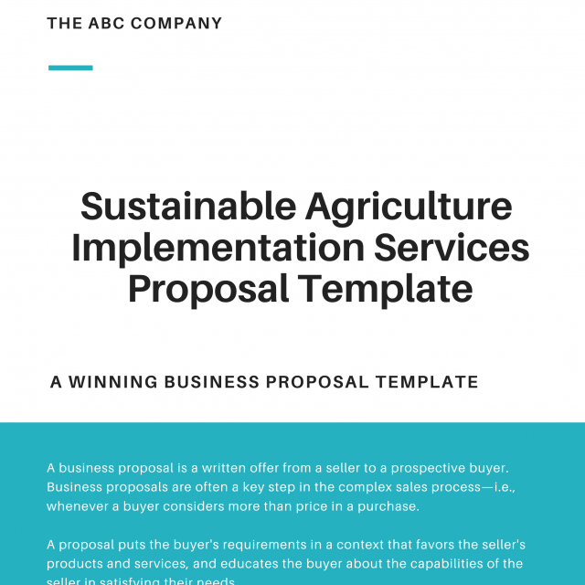 Sustainable Agriculture  Implementation Services Proposal Template