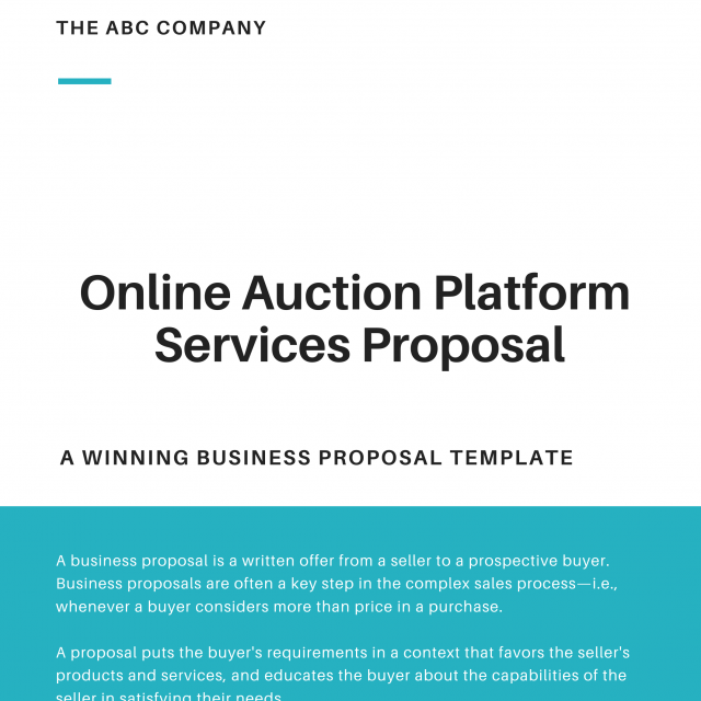 Auction Platform Business Proposal Template