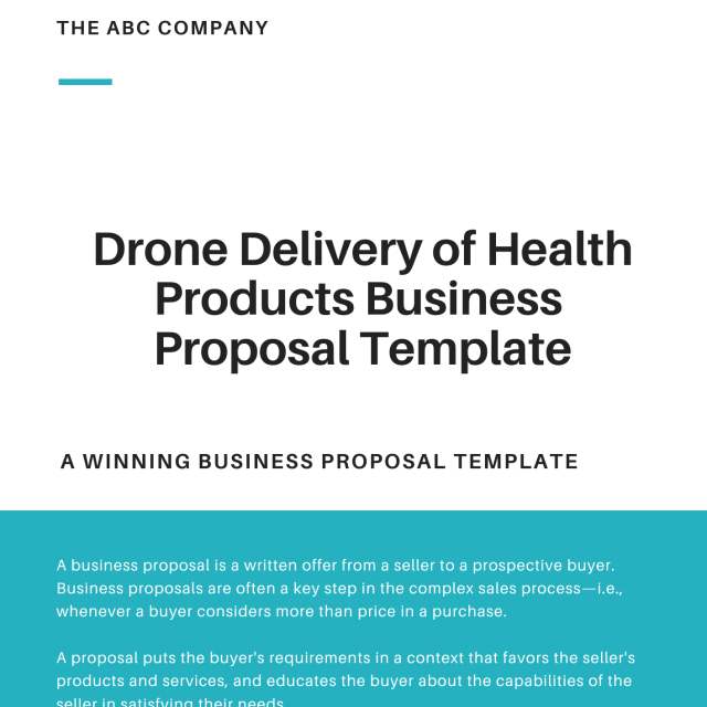 Drone Delivery of Health Products Business Proposal Template