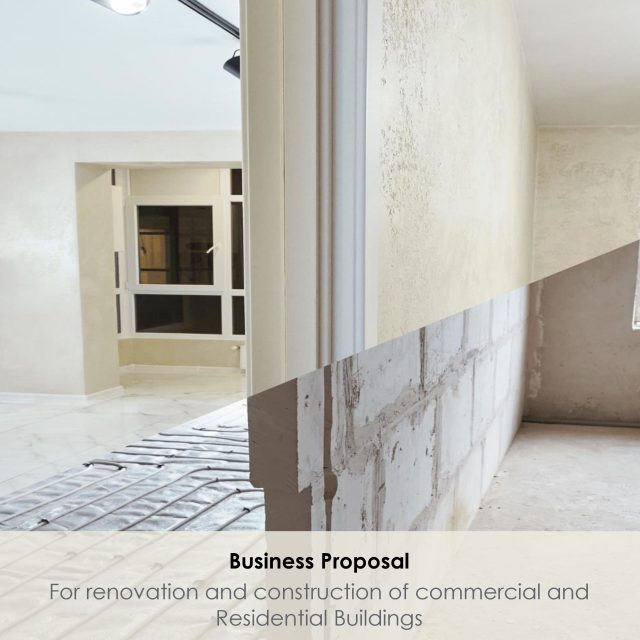 Business Proposal Template for renovation and construction of commercial and residential buildings