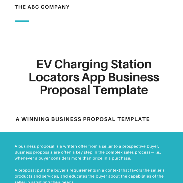 EV Charging Station Locators App Business Proposal Template
