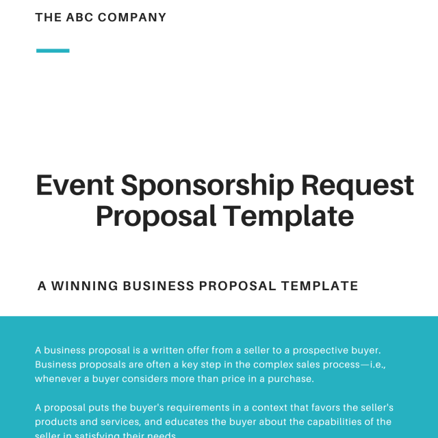 Event Sponsorship Request Proposal Template