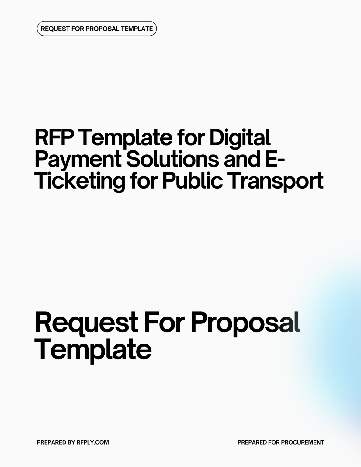 RFP Template for Digital Payment Solutions and E-Ticketing for Public ...