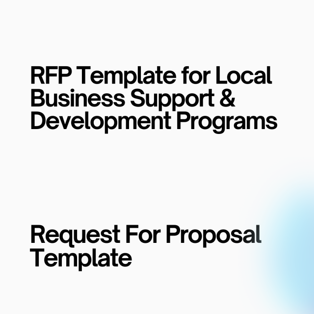 RFP Template for Local Business Support and Development Programs