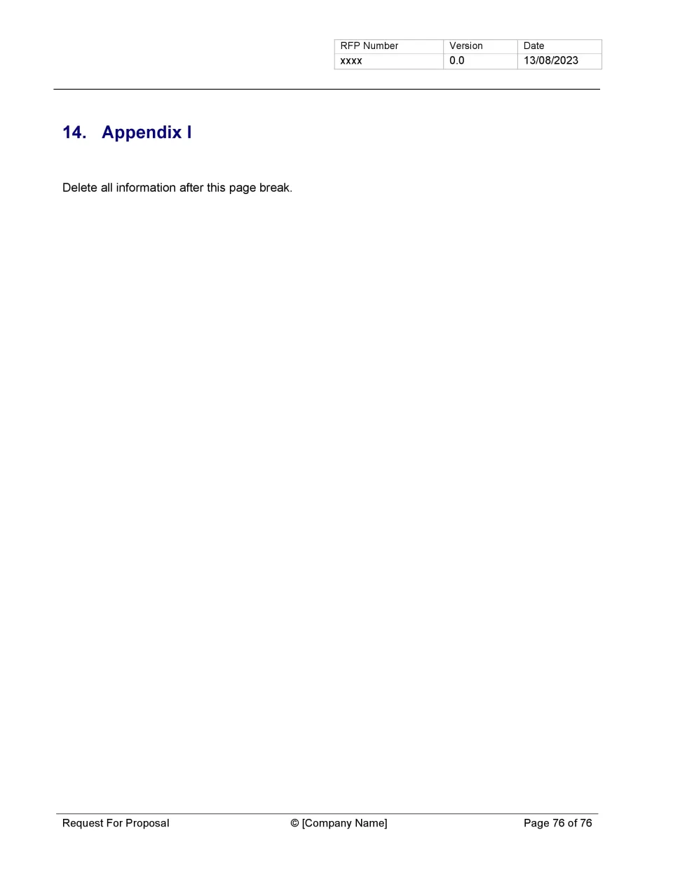 Request For Proposal Template - RFP for Home Products Electronic ...