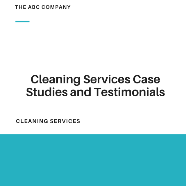 Cleaning Services Case Studies and Testimonials Template Appendice