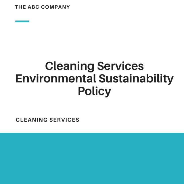Cleaning Services Environmental Sustainability Policy Template