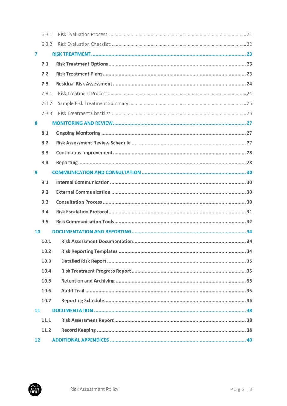 Policy Risk Analysis Risk Assessment Process, Policy Template - RFPs.ca - Proposal ...