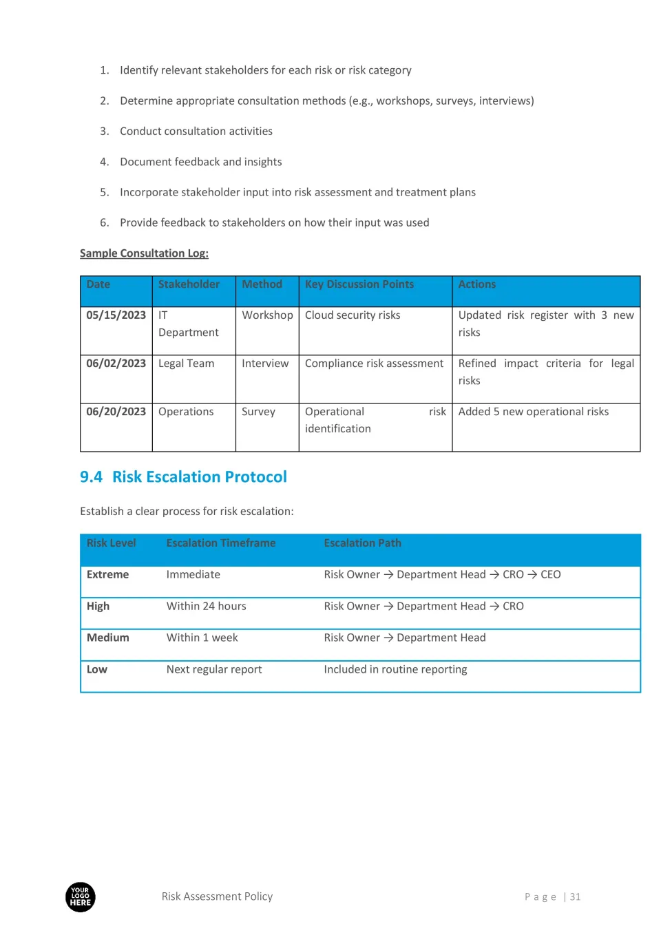 Risk Assessment Process, Policy Template - RFPs.ca - Proposal ...
